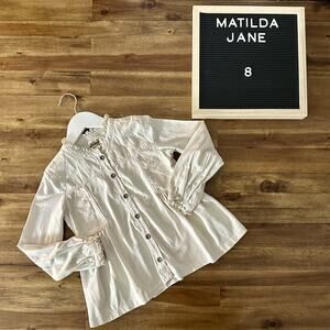 Matilda Jane Vintage Secret Fields Cream Queen Anne Poet Long Sleeve Top Cotton